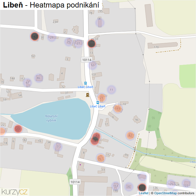 Mapa Libeň - Firmy v části obce.