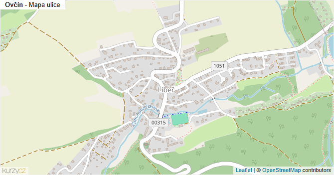 Ovčín - mapa ulice