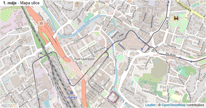1. máje - mapa ulice
