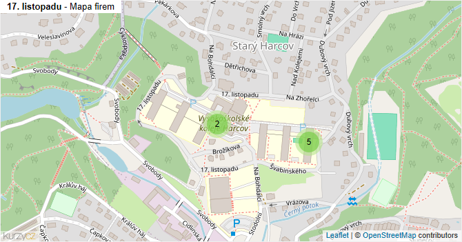 17. listopadu - mapa firem