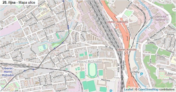 28. října - mapa ulice