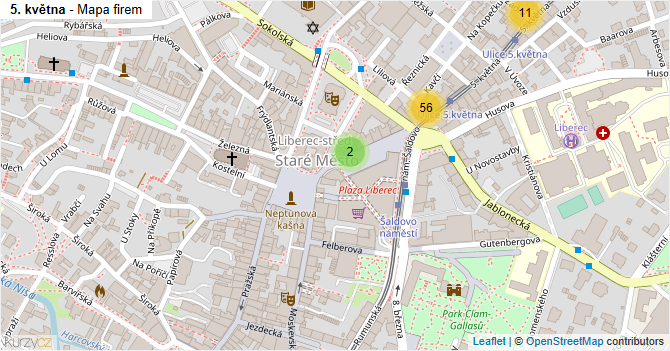 5. května - mapa firem