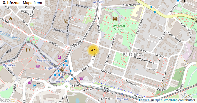 8. března - mapa firem