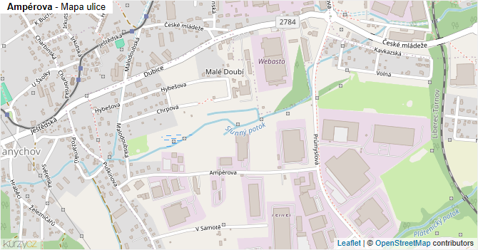 Ampérova - mapa ulice