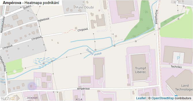 Ampérova - mapa podnikání