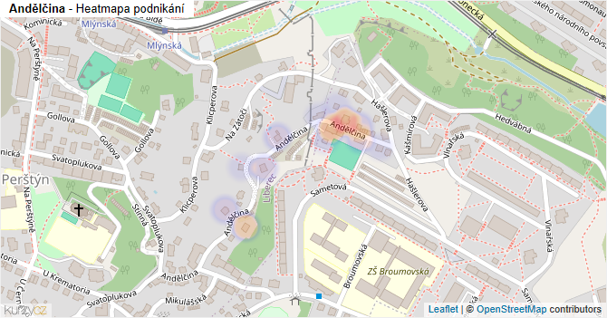 Andělčina - mapa podnikání