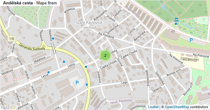 Andělská cesta - mapa firem