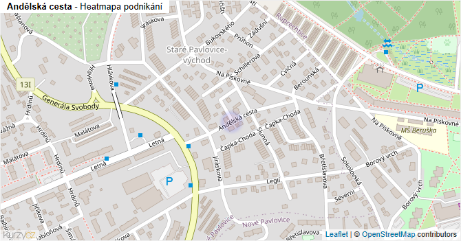 Andělská cesta - mapa podnikání