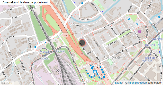 Anenská - mapa podnikání