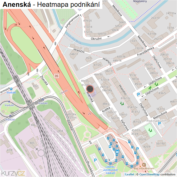 Mapa Anenská - Firmy v ulici.