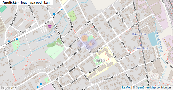 Anglická - mapa podnikání