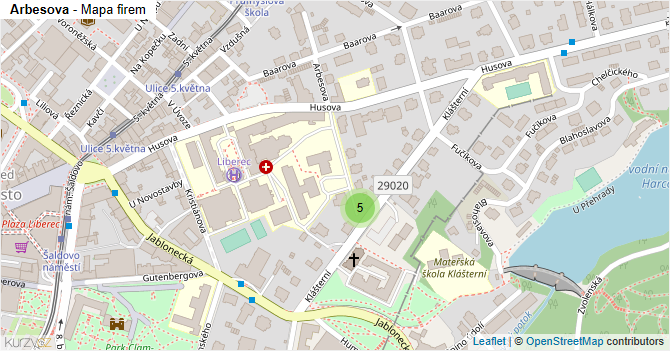 Arbesova - mapa firem