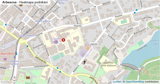 Arbesova - mapa podnikání