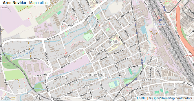 Arne Nováka - mapa ulice