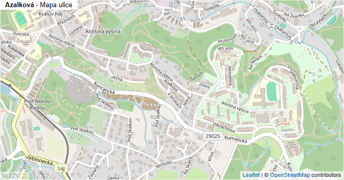 Azalková - mapa ulice