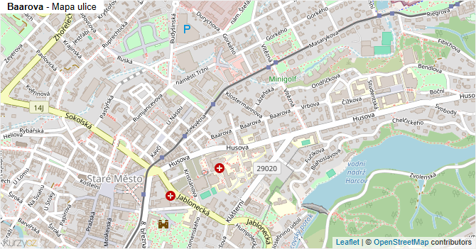 Baarova - mapa ulice