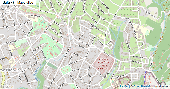 Baltská - mapa ulice