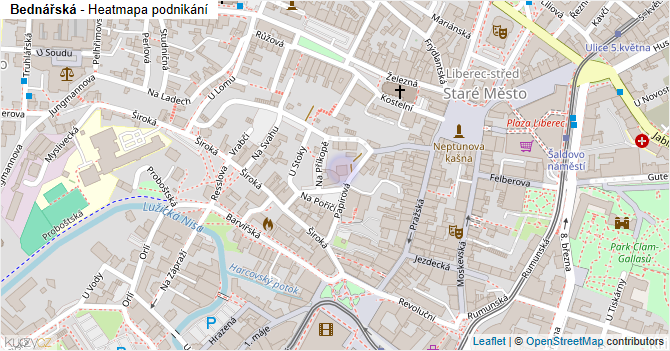 Bednářská - mapa podnikání
