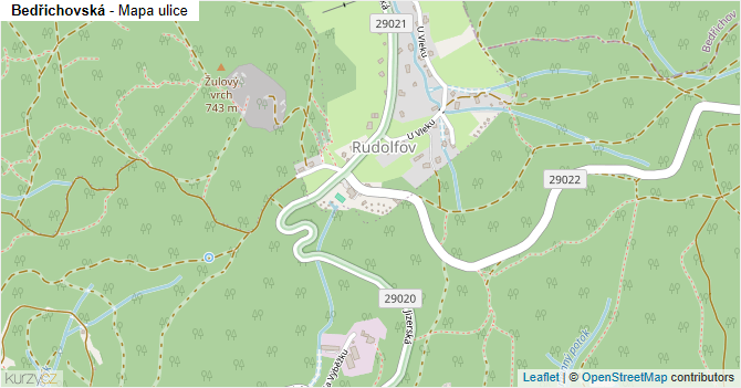 Bedřichovská - mapa ulice