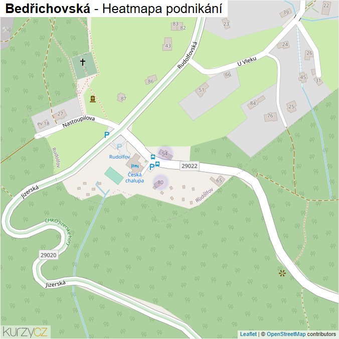 Mapa Bedřichovská - Firmy v ulici.