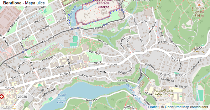 Bendlova - mapa ulice