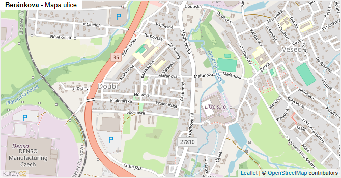 Beránkova - mapa ulice
