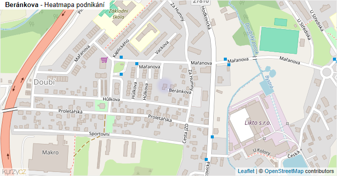 Beránkova - mapa podnikání