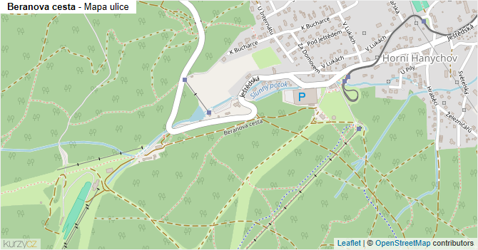 Beranova cesta - mapa ulice