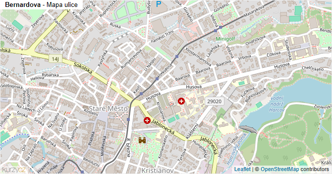 Bernardova - mapa ulice