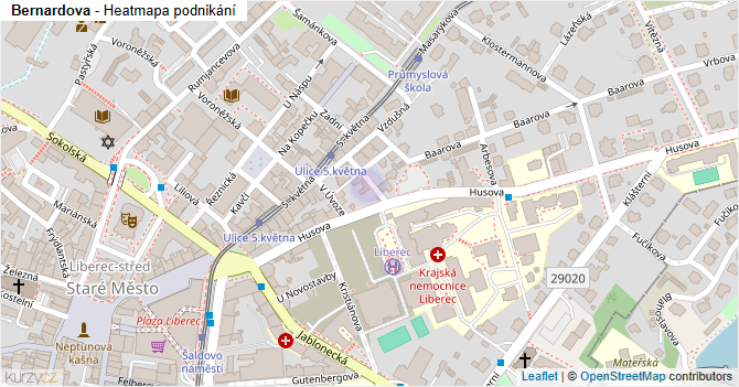 Bernardova - mapa podnikání