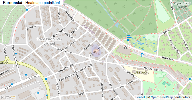 Berounská - mapa podnikání