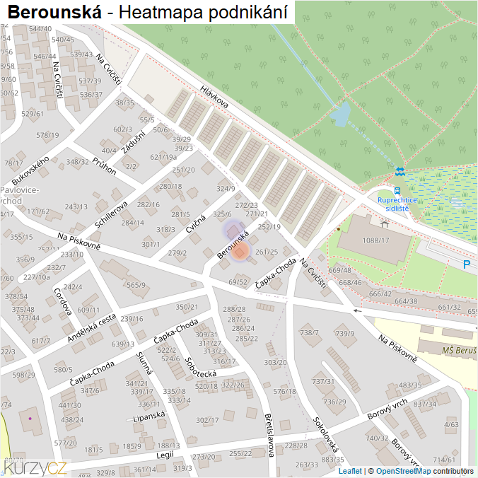 Mapa Berounská - Firmy v ulici.