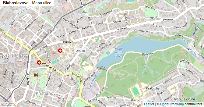 Blahoslavova - mapa ulice