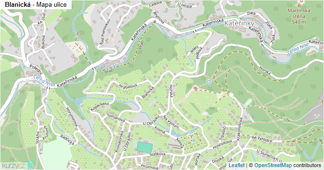 Blanická - mapa ulice