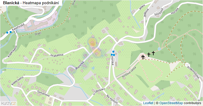 Blanická - mapa podnikání