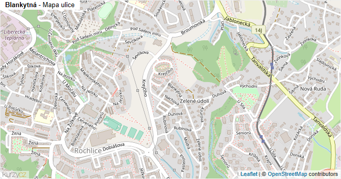 Blankytná - mapa ulice