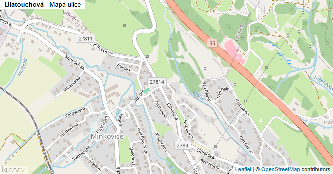 Blatouchová - mapa ulice