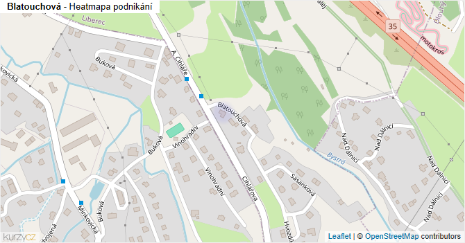 Blatouchová - mapa podnikání