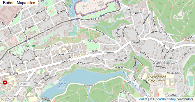 Boční - mapa ulice