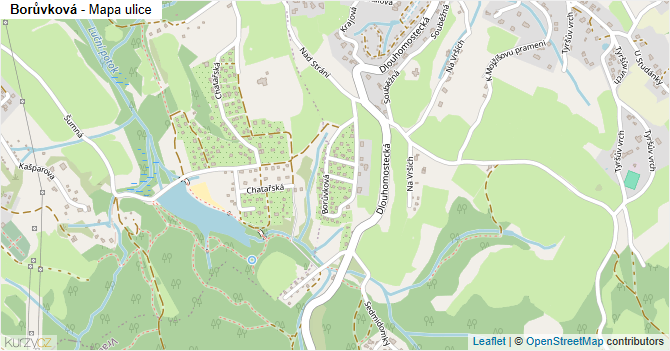Borůvková - mapa ulice