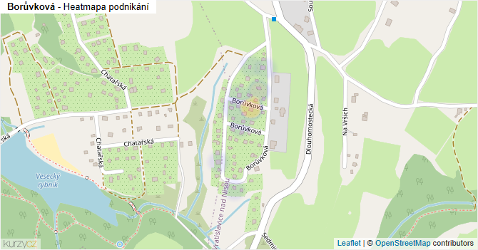 Borůvková - mapa podnikání