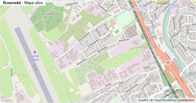 Bosenská - mapa ulice
