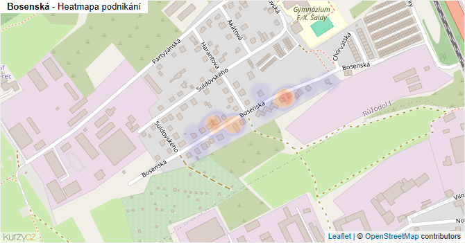 Bosenská - mapa podnikání