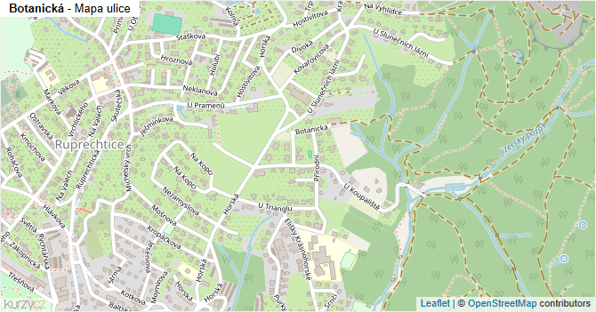 Botanická - mapa ulice