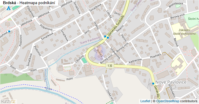 Brdská - mapa podnikání