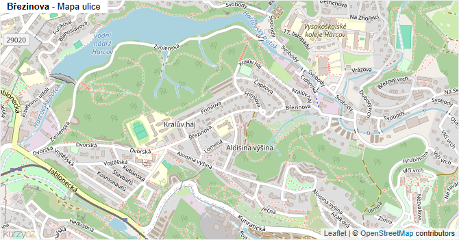Březinova - mapa ulice