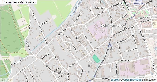 Březnická - mapa ulice