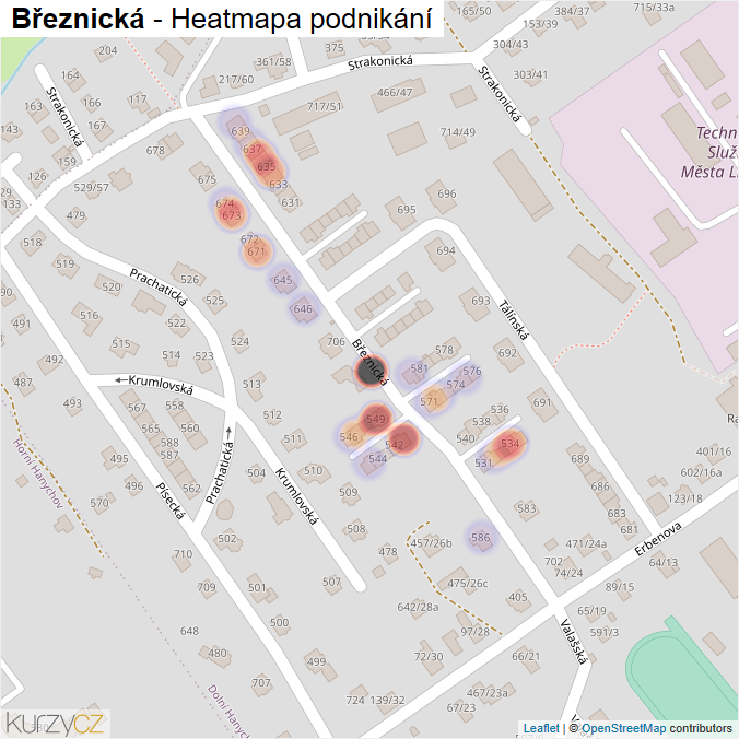 Mapa Březnická - Firmy v ulici.