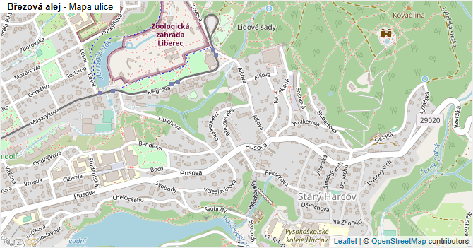 Březová alej - mapa ulice