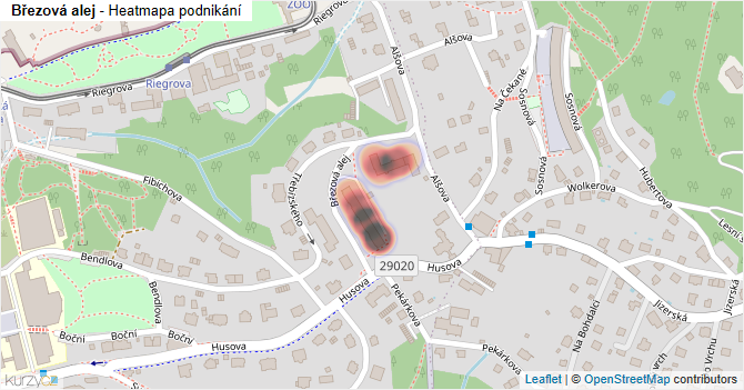 Březová alej - mapa podnikání
